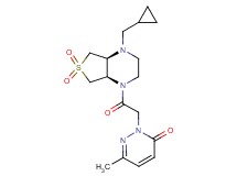 2-{2-[(4aS*,7aR*)-4-(cyclopropylmethyl)-6,6-dioxidohexahydrothieno[3,4-b]pyrazin-1(2H)-yl]-2-oxoethyl}-6-methyl-3(2H)-pyridazinone