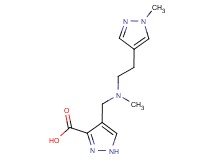 4-({methyl[2-(1-methyl-1H-pyrazol-4-yl)ethyl]amino}methyl)-1H-pyrazole-3-carboxylic acid