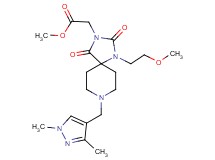 methyl [8-[(1,3-dimethyl-1H-pyrazol-4-yl)methyl]-1-(2-methoxyethyl)-2,4-dioxo-1,3,8-triazaspiro[4.5]dec-3-yl]acetate