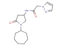 N-(1-cycloheptyl-5-oxo-3-pyrrolidinyl)-2-(1H-pyrazol-1-yl)acetamide