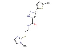 N-{2-[(1-methyl-1H-imidazol-2-yl)thio]ethyl}-3-(5-methyl-2-thienyl)-1H-pyrazole-5-carboxamide