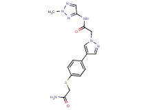 2-(4-{4-[(2-amino-2-oxoethyl)thio]phenyl}-1H-pyrazol-1-yl)-N-(2-methyl-2H-1,2,3-triazol-4-yl)acetamide
