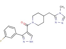 1-{[3-(3-fluorophenyl)-1H-pyrazol-4-yl]carbonyl}-4-[(4-methyl-4H-1,2,4-triazol-3-yl)methyl]piperidine