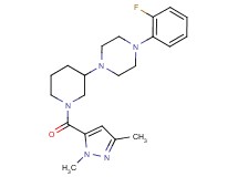 1-{1-[(1,3-dimethyl-1H-pyrazol-5-yl)carbonyl]-3-piperidinyl}-4-(2-fluorophenyl)piperazine