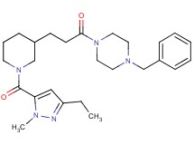1-benzyl-4-(3-{1-[(3-ethyl-1-methyl-1H-pyrazol-5-yl)carbonyl]-3-piperidinyl}propanoyl)piperazine