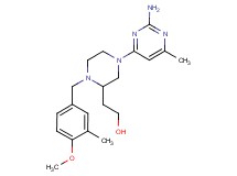 2-[4-(2-amino-6-methyl-4-pyrimidinyl)-1-(4-methoxy-3-methylbenzyl)-2-piperazinyl]ethanol