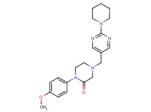 1-(4-methoxyphenyl)-4-{[2-(1-piperidinyl)-5-pyrimidinyl]methyl}-2-piperazinone