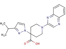 4-(3-isopropyl-1H-pyrazol-1-yl)-1-quinoxalin-2-ylpiperidine-4-carboxylic acid