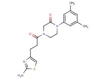 4-[3-(2-amino-1,3-thiazol-4-yl)propanoyl]-1-(3,5-dimethylphenyl)-2-piperazinone