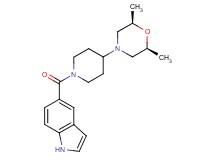 5-({4-[(2R*,6S*)-2,6-dimethyl-4-morpholinyl]-1-piperidinyl}carbonyl)-1H-indole