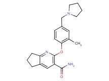 2-[2-methyl-4-(pyrrolidin-1-ylmethyl)phenoxy]-6,7-dihydro-5H-cyclopenta[b]pyridine-3-carboxamide