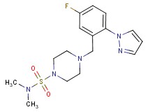 4-[5-fluoro-2-(1H-pyrazol-1-yl)benzyl]-N,N-dimethylpiperazine-1-sulfonamide