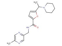 N-[(5-methylpyrazin-2-yl)methyl]-5-(1-piperidin-1-ylethyl)-2-furamide