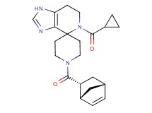 1'-[(1R*,2R*,4R*)-bicyclo[2.2.1]hept-5-en-2-ylcarbonyl]-5-(cyclopropylcarbonyl)-1,5,6,7-tetrahydrospiro[imidazo[4,5-c]pyridine-4,4'-piperidine]