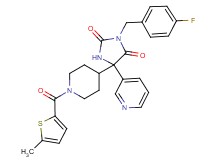 3-(4-fluorobenzyl)-5-{1-[(5-methyl-2-thienyl)carbonyl]-4-piperidinyl}-5-(3-pyridinyl)-2,4-imidazolidinedione