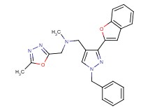 1-[3-(1-benzofuran-2-yl)-1-benzyl-1H-pyrazol-4-yl]-N-methyl-N-[(5-methyl-1,3,4-oxadiazol-2-yl)methyl]methanamine
