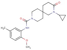 2-cyclopropyl-N-(2-methoxy-5-methylphenyl)-3-oxo-2,9-diazaspiro[5.5]undecane-9-carboxamide