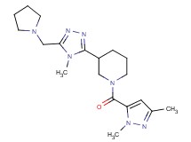 1-[(1,3-dimethyl-1H-pyrazol-5-yl)carbonyl]-3-[4-methyl-5-(pyrrolidin-1-ylmethyl)-4H-1,2,4-triazol-3-yl]piperidine