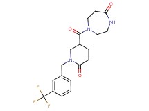 1-({6-oxo-1-[3-(trifluoromethyl)benzyl]-3-piperidinyl}carbonyl)-1,4-diazepan-5-one