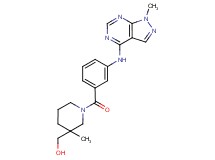 (3-methyl-1-{3-[(1-methyl-1H-pyrazolo[3,4-d]pyrimidin-4-yl)amino]benzoyl}-3-piperidinyl)methanol