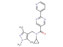 N-cyclopropyl-2-(3-pyridinyl)-N-[(1,3,5-trimethyl-1H-pyrazol-4-yl)methyl]-5-pyrimidinecarboxamide
