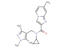 N-cyclopropyl-7-methyl-N-[(1,3,5-trimethyl-1H-pyrazol-4-yl)methyl]imidazo[1,2-a]pyridine-2-carboxamide