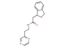2-(2,3-dihydro-1H-inden-1-yl)-N-[2-(2-pyrazinyl)ethyl]acetamide