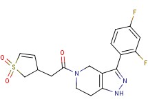 3-(2,4-difluorophenyl)-5-[(1,1-dioxido-2,3-dihydro-3-thienyl)acetyl]-4,5,6,7-tetrahydro-1H-pyrazolo[4,3-c]pyridine