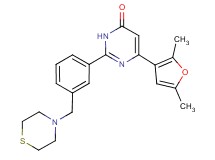 6-(2,5-dimethyl-3-furyl)-2-[3-(4-thiomorpholinylmethyl)phenyl]-4(3H)-pyrimidinone