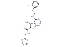 4-{[2-(2-fluorophenyl)ethyl]amino}-5-methyl-N-(2-pyridinylmethyl)thieno[2,3-d]pyrimidine-6-carboxamide