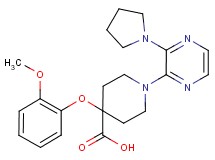 4-(2-methoxyphenoxy)-1-(3-pyrrolidin-1-ylpyrazin-2-yl)piperidine-4-carboxylic acid