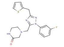 4-{[1-(3-fluorophenyl)-3-(2-thienylmethyl)-1H-1,2,4-triazol-5-yl]methyl}piperazin-2-one