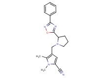 1,5-dimethyl-4-{[2-(3-phenyl-1,2,4-oxadiazol-5-yl)-1-pyrrolidinyl]methyl}-1H-pyrrole-2-carbonitrile