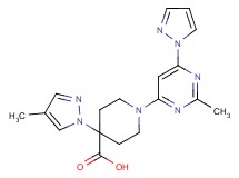 4-(4-methyl-1H-pyrazol-1-yl)-1-[2-methyl-6-(1H-pyrazol-1-yl)pyrimidin-4-yl]piperidine-4-carboxylic acid
