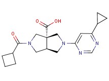 (3aS*,6aS*)-2-(cyclobutylcarbonyl)-5-(6-cyclopropyl-4-pyrimidinyl)hexahydropyrrolo[3,4-c]pyrrole-3a(1H)-carboxylic acid