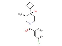 (3R*,4R*)-1-(3-chlorobenzoyl)-4-cyclobutyl-3-methyl-4-piperidinol