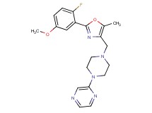 2-(4-{[2-(2-fluoro-5-methoxyphenyl)-5-methyl-1,3-oxazol-4-yl]methyl}-1-piperazinyl)pyrazine
