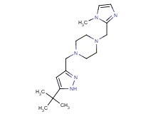 1-[(5-tert-butyl-1H-pyrazol-3-yl)methyl]-4-[(1-methyl-1H-imidazol-2-yl)methyl]piperazine