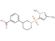 3-{1-[(1,3-dimethyl-1H-pyrazol-5-yl)sulfonyl]piperidin-3-yl}benzoic acid