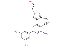 2-amino-6-(3,5-dimethylphenyl)-4-[1-(2-hydroxyethyl)-3-methyl-1H-pyrazol-4-yl]nicotinonitrile