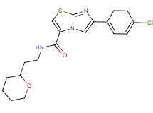 6-(4-chlorophenyl)-N-[2-(tetrahydro-2H-pyran-2-yl)ethyl]imidazo[2,1-b][1,3]thiazole-3-carboxamide