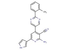 2-amino-4-[2-(2-methylphenyl)pyrimidin-5-yl]-6-(1H-pyrrol-3-yl)nicotinonitrile
