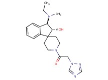 (2R*,3R*)-3-[ethyl(methyl)amino]-1'-(1H-1,2,4-triazol-1-ylacetyl)-2,3-dihydrospiro[indene-1,4'-piperidin]-2-ol