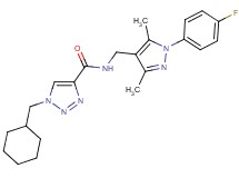 1-(cyclohexylmethyl)-N-{[1-(4-fluorophenyl)-3,5-dimethyl-1H-pyrazol-4-yl]methyl}-1H-1,2,3-triazole-4-carboxamide