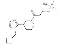 N-(3-{3-[1-(cyclobutylmethyl)-1H-imidazol-2-yl]-1-piperidinyl}-3-oxopropyl)methanesulfonamide