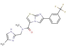 N-methyl-N-[(4-methyl-1H-imidazol-2-yl)methyl]-6-[3-(trifluoromethyl)phenyl]imidazo[2,1-b][1,3]thiazole-3-carboxamide