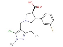 (3S*,4R*)-1-[(5-chloro-3-ethyl-1-methyl-1H-pyrazol-4-yl)methyl]-4-(3-fluorophenyl)pyrrolidine-3-carboxylic acid