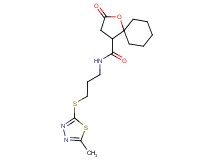 N-{3-[(5-methyl-1,3,4-thiadiazol-2-yl)thio]propyl}-2-oxo-1-oxaspiro[4.5]decane-4-carboxamide formate