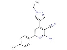 2-amino-4-(1-ethyl-1H-pyrazol-4-yl)-6-(4-methylphenyl)nicotinonitrile