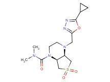 (4aR*,7aS*)-4-[(5-cyclopropyl-1,3,4-oxadiazol-2-yl)methyl]-N,N-dimethylhexahydrothieno[3,4-b]pyrazine-1(2H)-carboxamide 6,6-dioxide